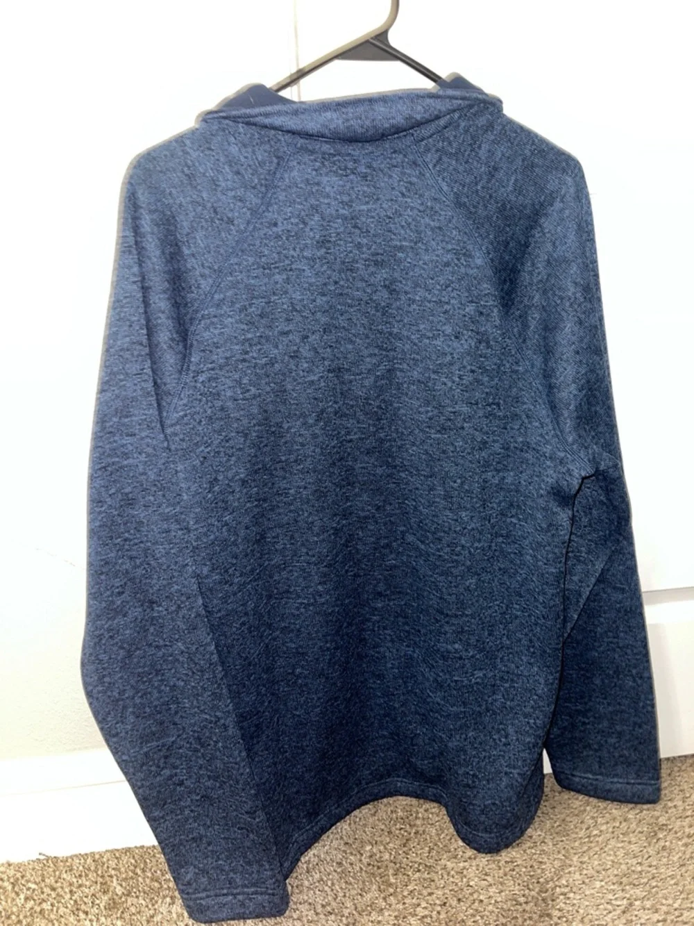 Eddie Bauer Men's Heathered Blue Quarter-Zip Sweater